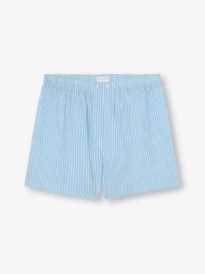 Derek Rose Boxer Shorts|View All>Classic Fit Boxers Light Blue