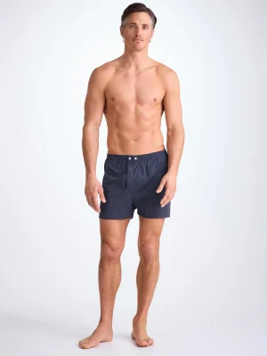 Derek Rose Boxer Shorts|View All>Classic Fit Boxers Navy Blue