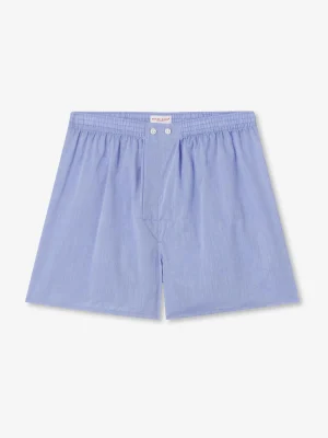 Derek Rose Boxer Shorts|View All>Classic Fit Boxers Mid Blue