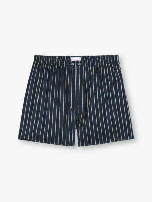 Derek Rose Boxer Shorts|View All>Classic Fit Boxers Navy Blue