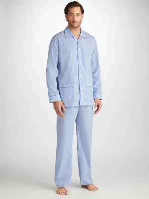 Derek Rose Mid Weather Pyjamas|View All>Classic Fit Pyjamas Light Blue