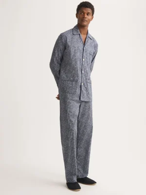 Derek Rose Lightweight Pyjamas|View All>Classic Fit Pyjamas Navy Blue