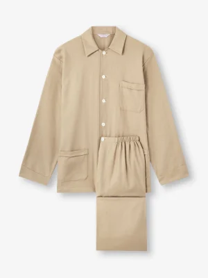 Derek Rose Warm Pyjamas|View All>Classic Fit Pyjamas Light Stone