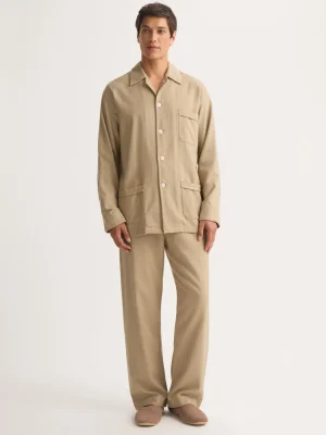 Derek Rose Warm Pyjamas|View All>Classic Fit Pyjamas Light Stone