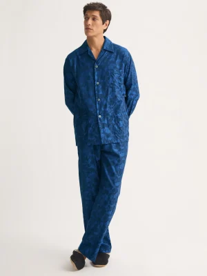 Derek Rose Mid Weather Pyjamas|View All>Classic Fit Pyjamas Navy Blue