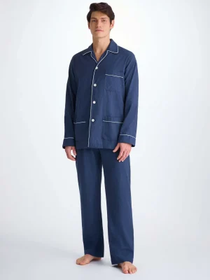 Derek Rose Warm Pyjamas|View All>Classic Fit Pyjamas Navy Blue
