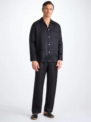 Derek Rose Lightweight Pyjamas|View All>Classic Fit Pyjamas Black