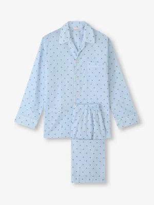 Derek Rose Lightweight Pyjamas|View All>Classic Fit Pyjamas Blue