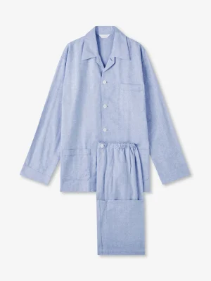 Derek Rose Warm Pyjamas|View All>Classic Fit Pyjamas Light Blue