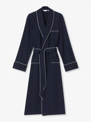 Derek Rose Gowns & Robes|View All>Dressing Gown Navy Blue
