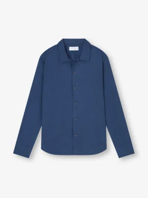 Derek Rose T-Shirt & Tops|View All>Flannel Overshirt Navy Blue