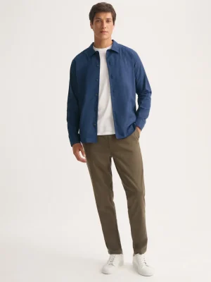 Derek Rose T-Shirt & Tops|View All>Flannel Overshirt Navy Blue