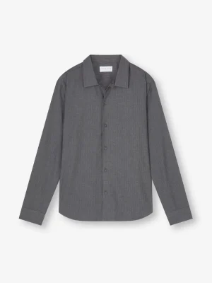 Derek Rose T-Shirt & Tops|View All>Flannel Overshirt Charcoal Grey