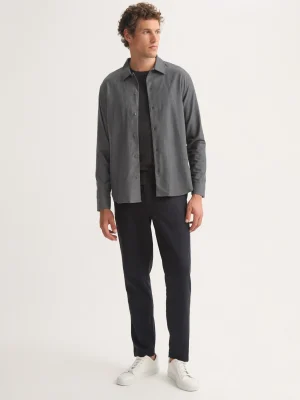 Derek Rose T-Shirt & Tops|View All>Flannel Overshirt Charcoal Grey