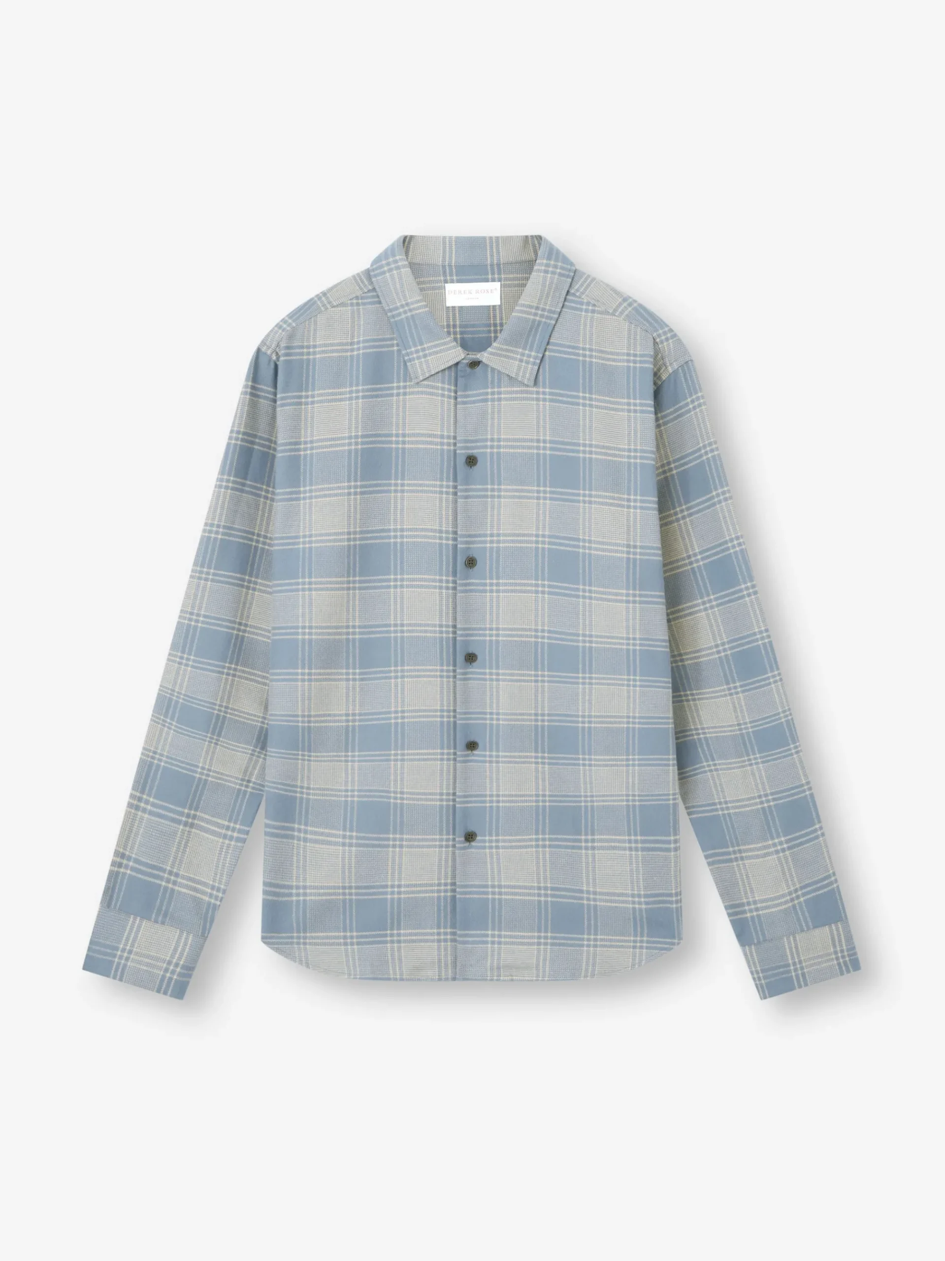 flannel-overshirt-pmgANeOv-0.webp Derek Rose T-Shirt & Tops|View All>Flannel Overshirt Storm Blue & Ecru