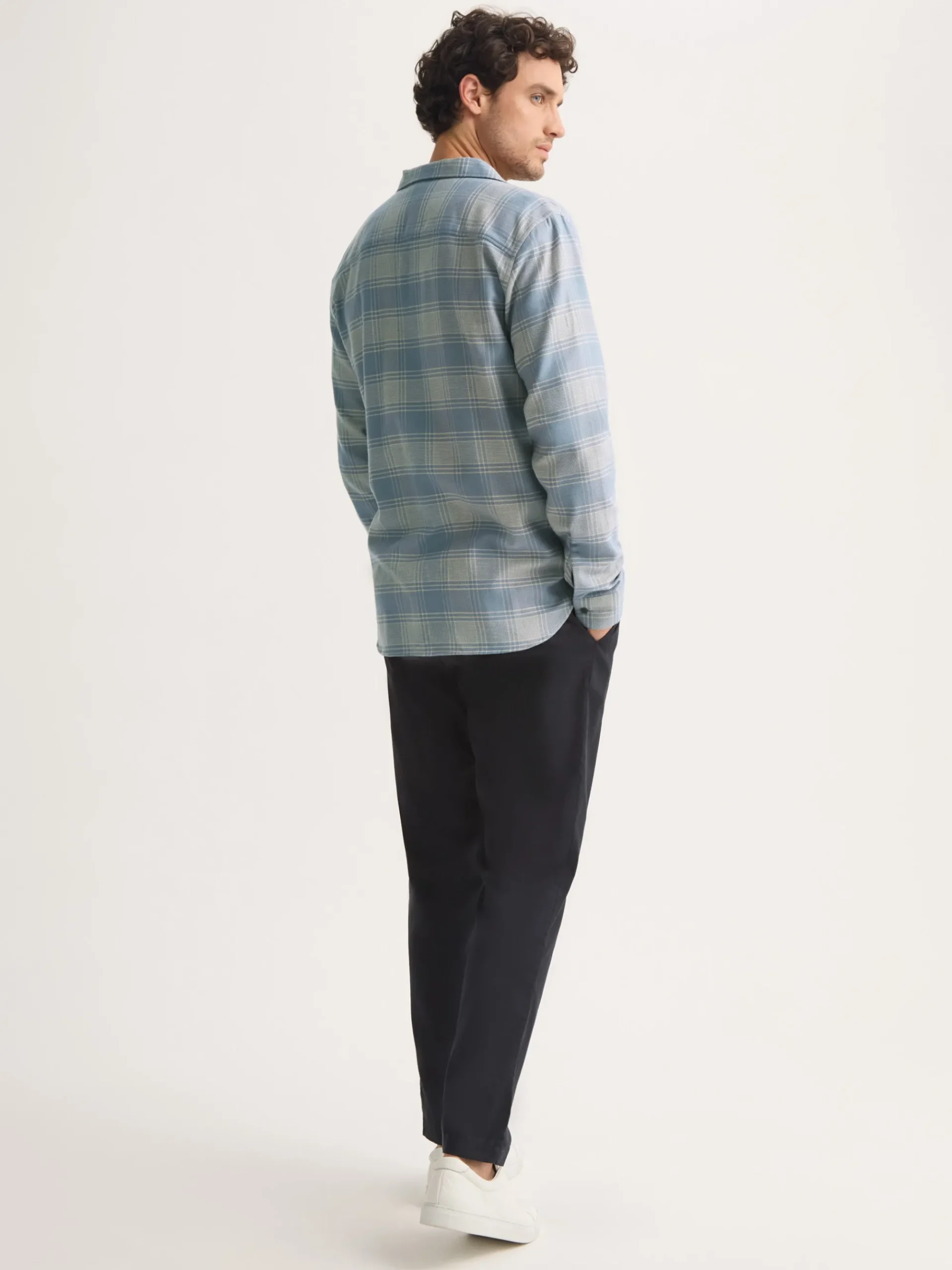 flannel-overshirt-pmgANeOv-3.webp Derek Rose T-Shirt & Tops|View All>Flannel Overshirt Storm Blue & Ecru