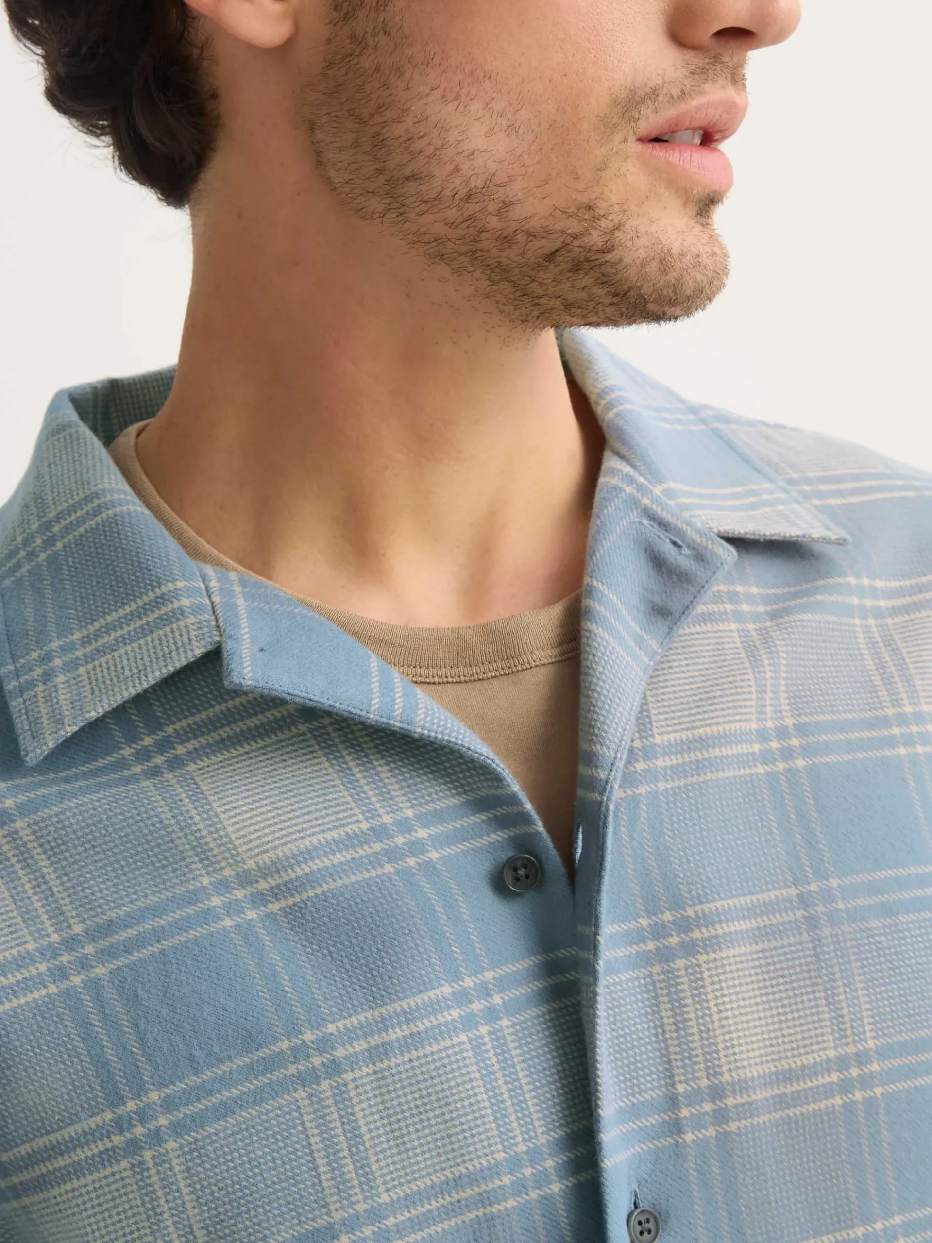 flannel-overshirt-pmgANeOv-5.webp Derek Rose T-Shirt & Tops|View All>Flannel Overshirt Storm Blue & Ecru