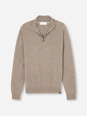 Derek Rose Sweaters|View All>Half-Zip Sweater Mole Heather