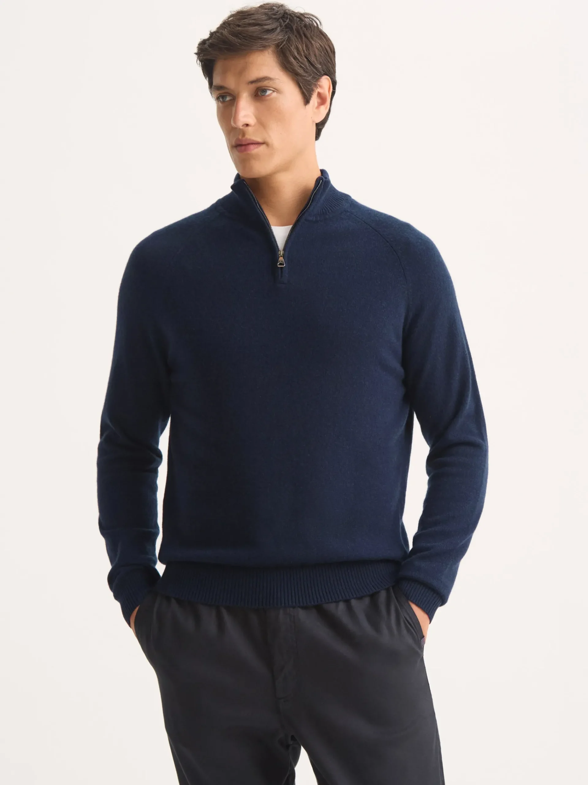half-zip-sweater-PrzBnyCh-6.webp Derek Rose Sweaters|View All>Half-Zip Sweater Navy Blue