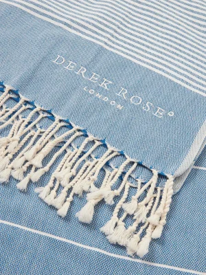 Derek Rose View All|View All>Hammam Towel Mid Blue