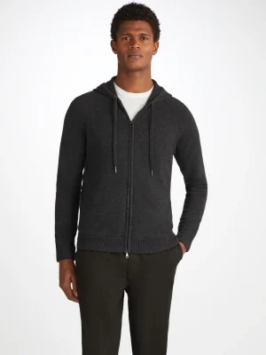 Derek Rose Cashmere Sets|View All>Hoodie And Track Pants Set Charcoal