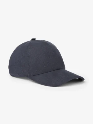 Derek Rose View All|View All>Linen Cap Navy Blue