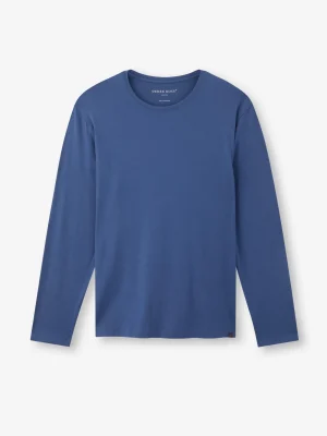 Derek Rose Long Sleeve T-Shirts|View All>Long Sleeve T-Shirt Sapphire