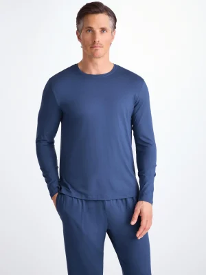 Derek Rose Long Sleeve T-Shirts|View All>Long Sleeve T-Shirt Sapphire
