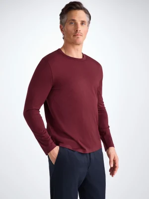 Derek Rose Long Sleeve T-Shirts|View All>Long Sleeve T-Shirt Burgundy