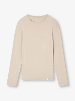 Derek Rose Long Sleeve T-Shirts|View All>Long Sleeve T-Shirt Light Stone