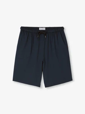 Derek Rose Lounge Trousers & Shorts|View All>Lounge Shorts Navy Blue