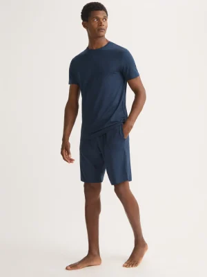 Derek Rose Lounge Trousers & Shorts|View All>Lounge Shorts Navy Blue