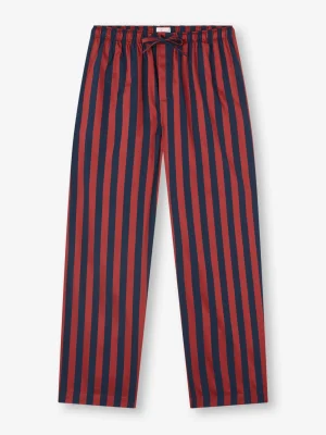 Derek Rose Lounge Trousers & Shorts|View All>Lounge Trousers Navy Blue & Red