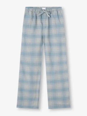 Derek Rose Lounge Trousers & Shorts|View All>Lounge Trousers Storm Blue & Ecru