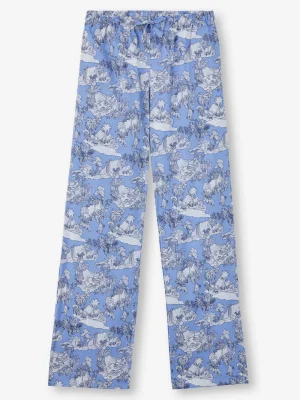 Derek Rose Lounge Trousers & Shorts|View All>Lounge Trousers Mid Blue