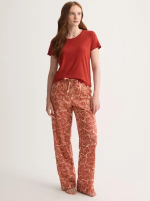 Derek Rose Sleep & Lounge|View All>Lounge Trousers Red & Peach