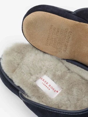 Derek Rose View All|View All>Mule Slippers Navy Blue