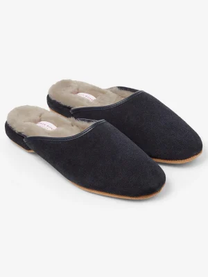 Derek Rose View All|View All>Mule Slippers Navy Blue