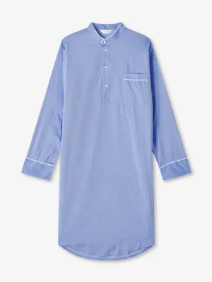 Derek Rose Pyjamas|View All>Nightshirt Mid Blue