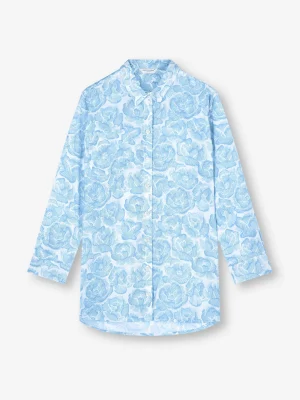 Derek Rose Lightweight Pyjamas|View All>Nightshirt Light Blue & White