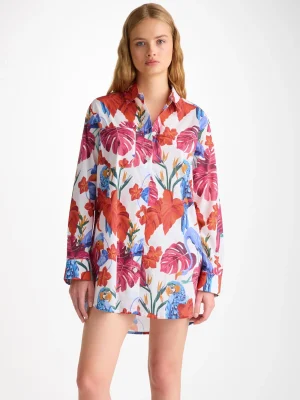 Derek Rose Lightweight Pyjamas|View All>Nightshirt White