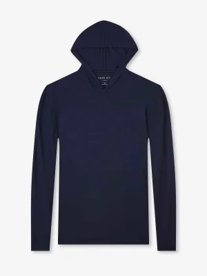 Derek Rose T-Shirt & Tops|View All>Pullover Hoodie Navy Blue