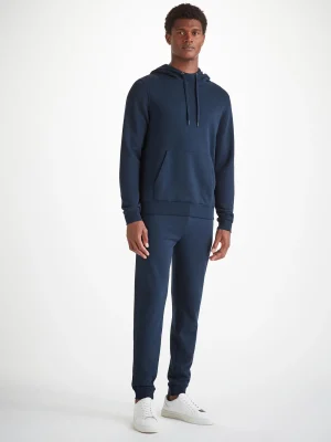 Derek Rose Sets|View All>Pullover Hoodie And Sweatpants Set Navy