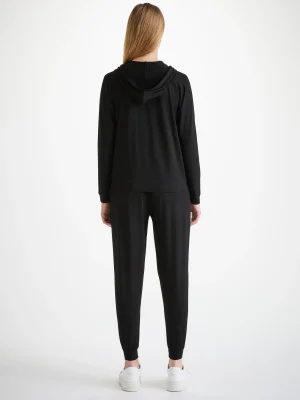 Derek Rose Sets|View All>Pullover Hoodie And Track Pants Set Black