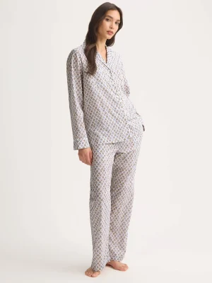 Derek Rose Lightweight Pyjamas|View All>Pyjamas Neutral White