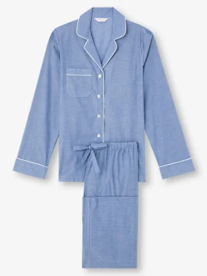 Derek Rose Long Pyjamas|View All>Pyjamas Denim