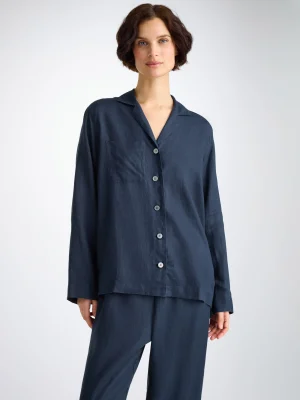 Derek Rose Lightweight Pyjamas|View All>Pyjamas Navy Blue