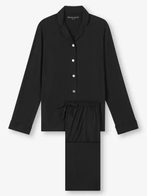 Derek Rose Mid Weight Pyjamas|View All>Pyjamas Black
