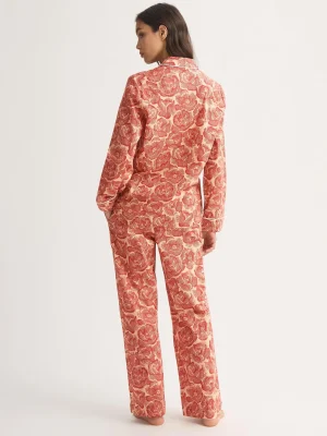 Derek Rose Lightweight Pyjamas|View All>Pyjamas Rustic Red & Peach