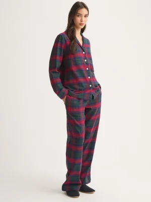 Derek Rose Warm Pyjamas|View All>Pyjamas Burgundy Red & Green